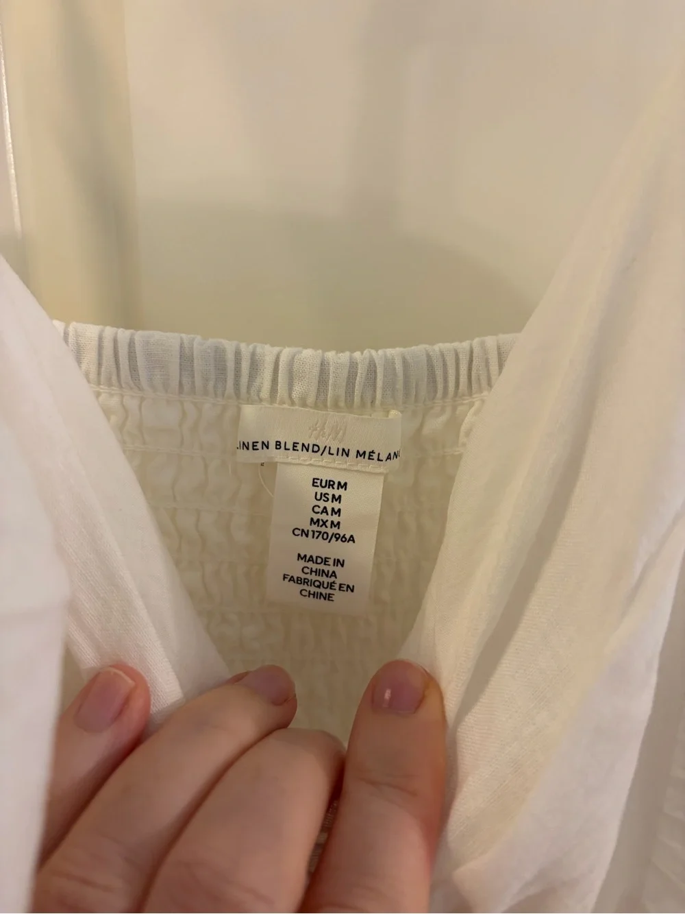 H&M White Ruffle Linen Blend Midi Dress with Spaghetti Straps - Picture 4 of 8